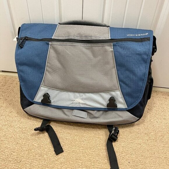 High Sierra Tank Laptop Messenger Bag Blue/Grey - Picture 1 of 7